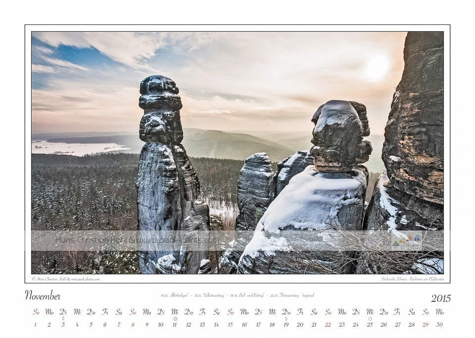 Kalender 2015, November, Barbarine am Pfaffenstein