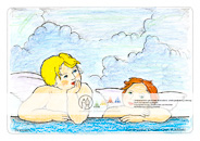 Die Postkarte zum Ausmalen; Postkarte Dresden Sixtinische Engel nach Raffael. Herausgelöst aus dem Gemälde Raffaels,
der „Sixtinischen Madonna“, reisten die
zwei Engelchen bereits um die ganze
Welt.
Hier kann man diesen humorvollen
Wesen eine persönliche Note verleihen.
Der offene Himmel hat Platz für eigene
Grüße und Wünsche an den Empfänger.