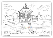 Die Postkarte zum Ausmalen; Postkarte Moritzburg Fasanenschlösschen; Jagdschloss. Das Fasanenschlösschen war Kulisse für
die rauschenden Feste des sächsischen
Adels.
Der Rokokobau ist eingebettet in das
füllige Grün der Parklandschaft. Dunkelrot
und kupfern schillert das Gefieder
der Fasanen, die im Vordergrund auf der
blühenden Wiese stehen.
