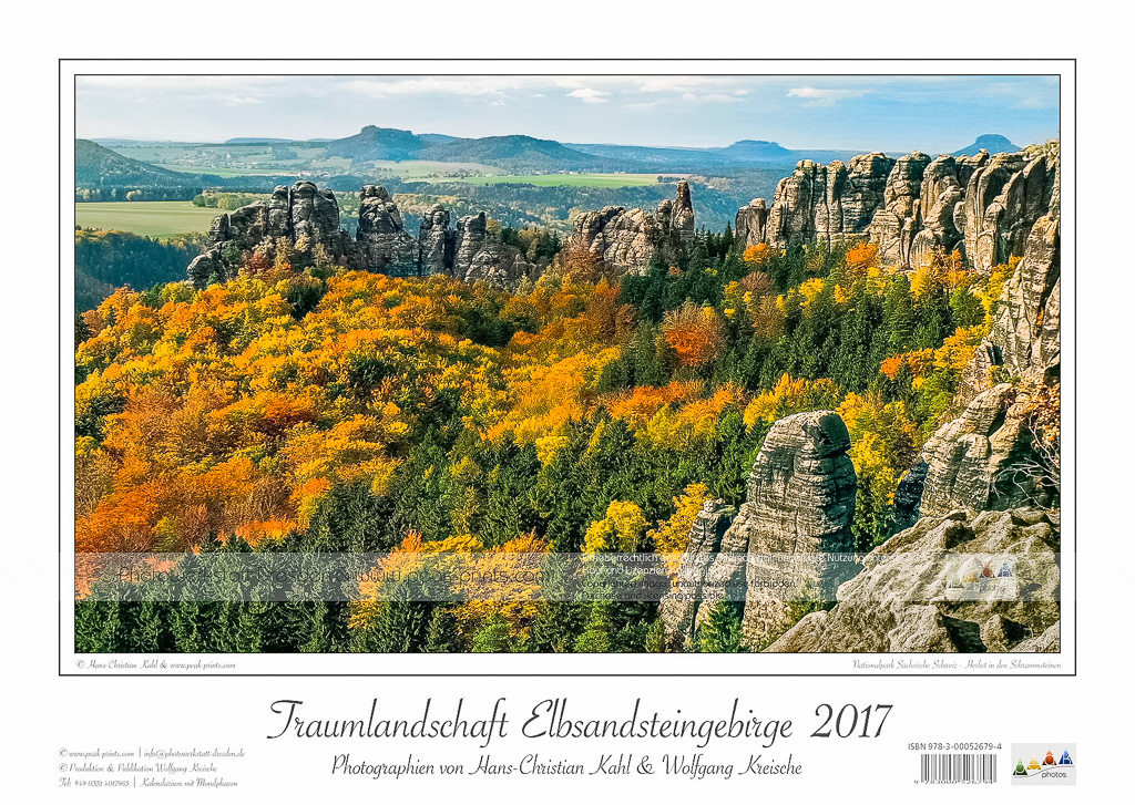 Traumlandschaft Elbsandstein 2017 Saechsische-Schweiz Herbst in den Schrammsteinen