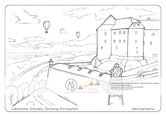Die Postkarte zum Ausmalen; Postkarte Festung Königstein Georgenburg. Ausschnitt aus einer der größten europäischen
Festungsanlagen vor dem
Hintergrund der Sächsischen Schweiz.
Die starken Festungsmauern kontrastieren
zur Elblandschaft mit dem weiten
Horizont.
Lässt Platz zur phantasievollen Gestaltung.
Vielleicht grast ein Pferd vor der
Mauer?