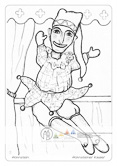 Die Postkarte zum Ausmalen; Postkarte Hohnsteiner Kasper. Die weltberühmte Puppenspielfigur Hohnsteiner Kasper. www.hohnstein.de